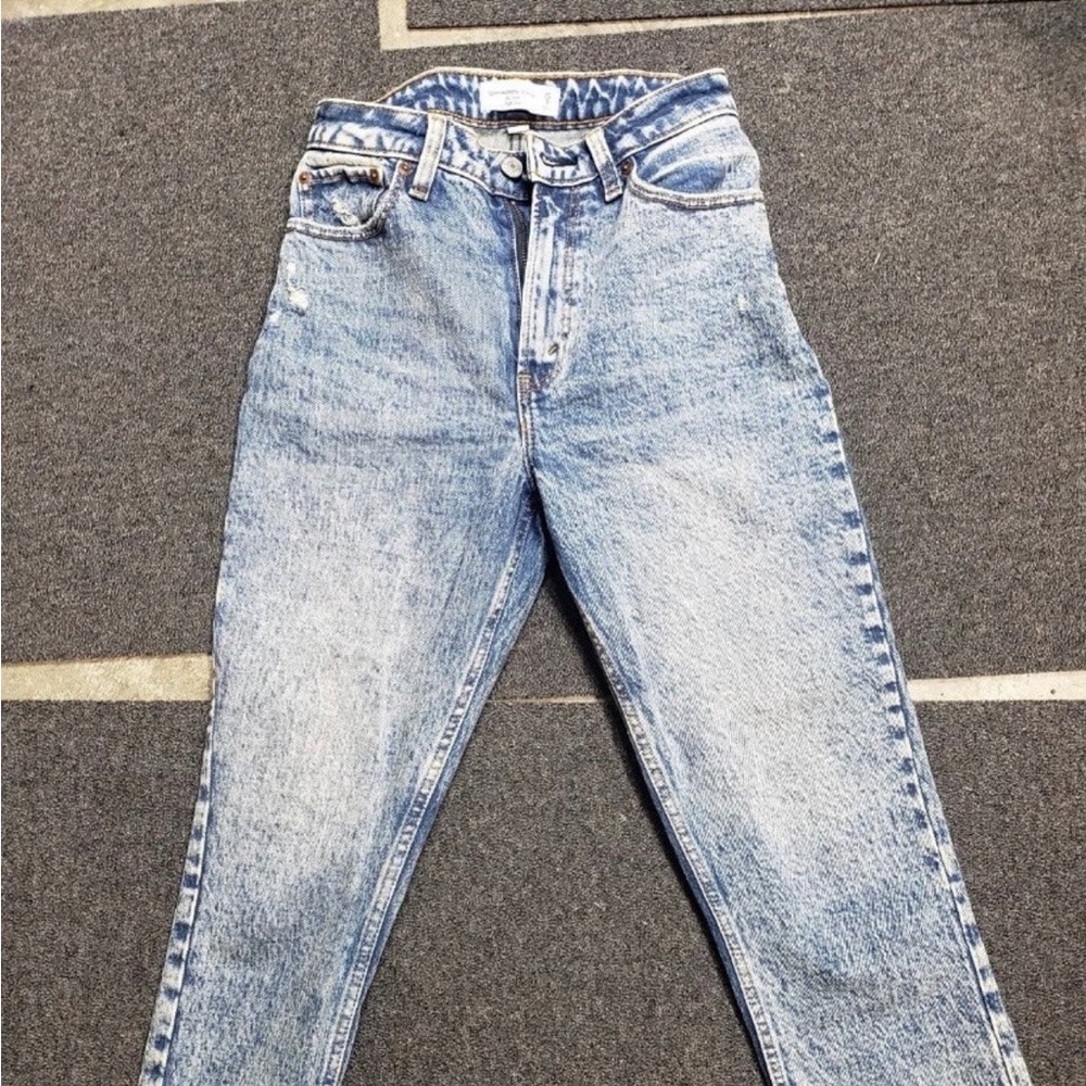 Abercrombie The Mom Jeans Women's Size 25/0 High Rise Stretch Crop Curve Love